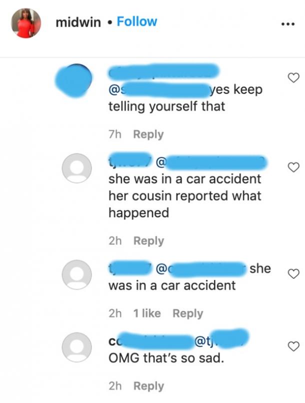 rumor de accidente de coche de midwin charles